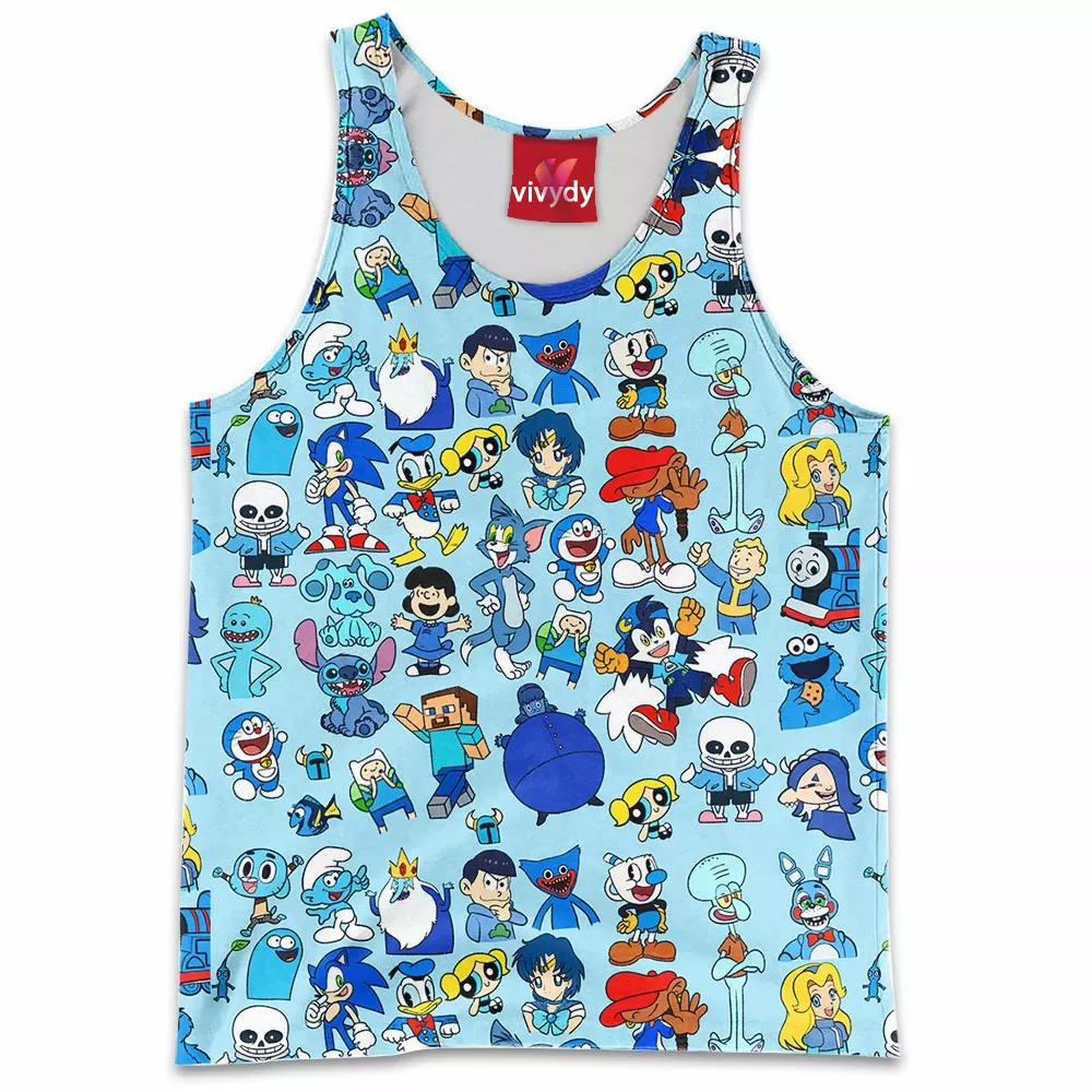 Blue Characters Tank Top