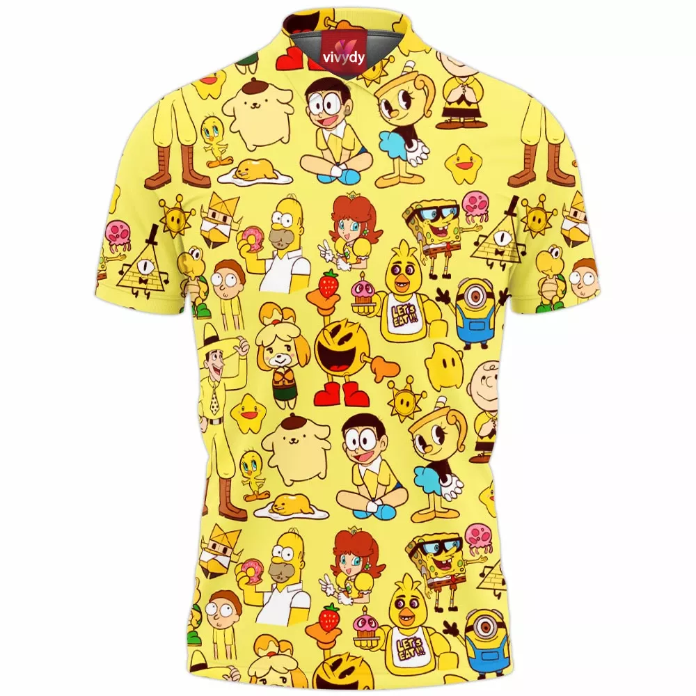 Yellow Characters Polo Shirt