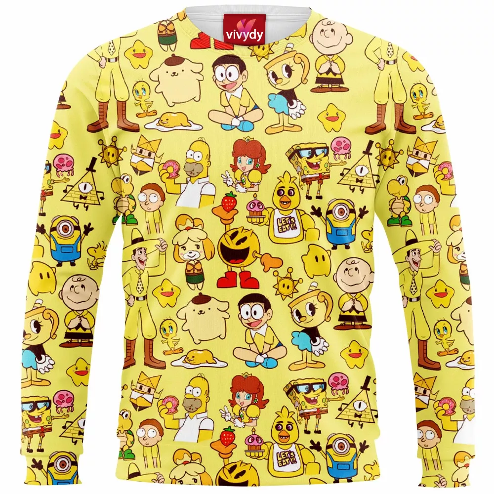 Yellow Characters Sweatshirt