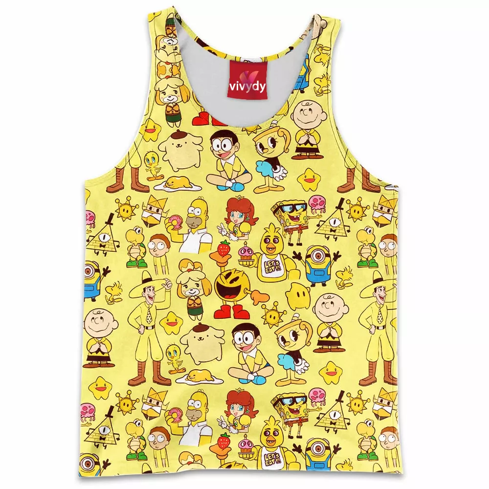 Yellow Characters Tank Top