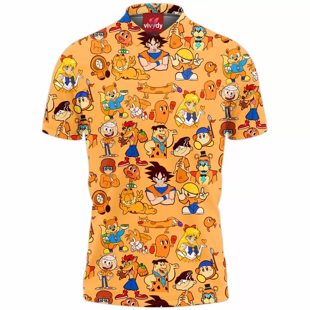 Orange Characters Polo Shirt