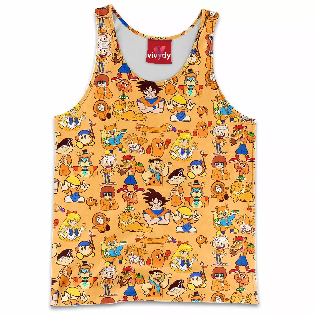 Orange Characters Tank Top