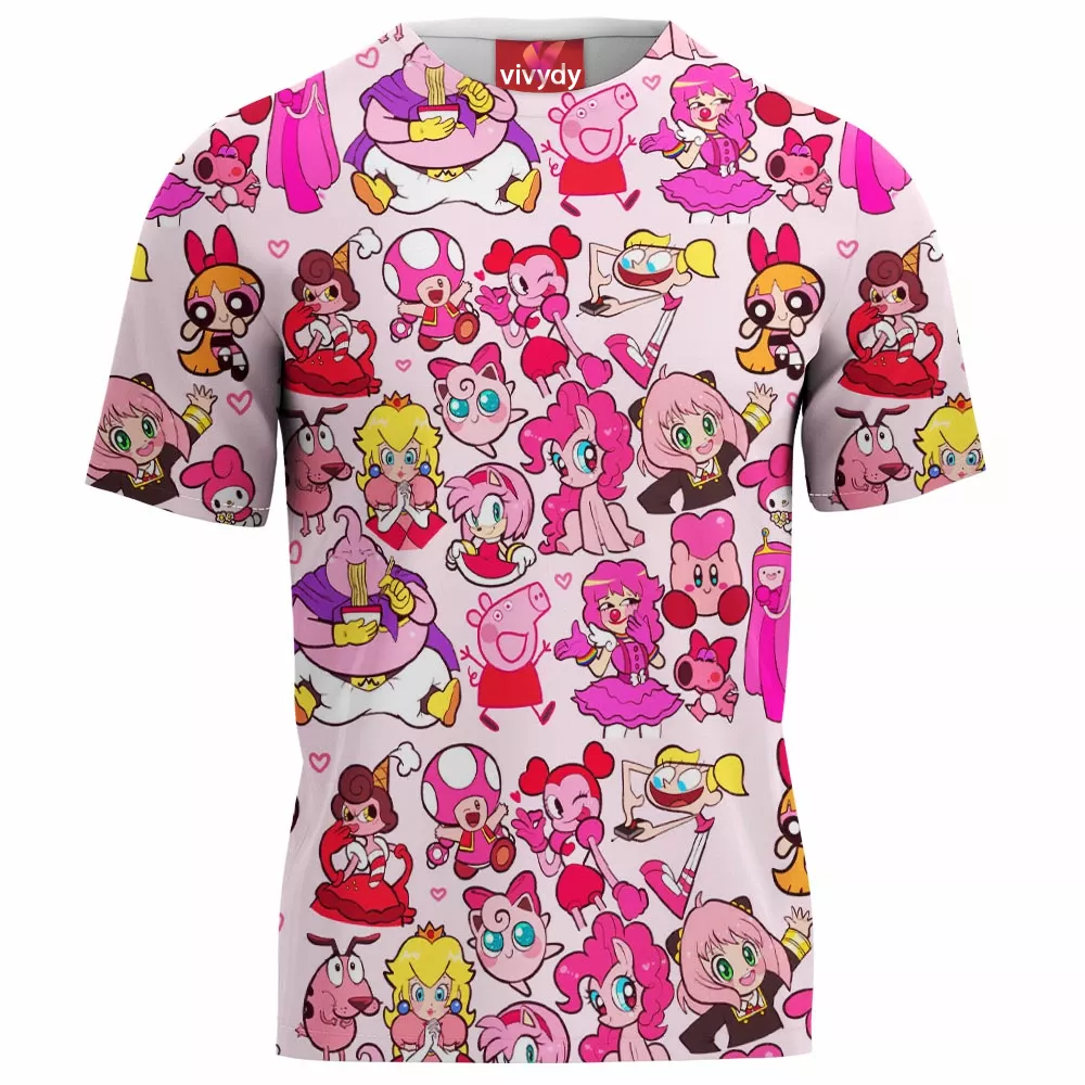 Pink Characters T-Shirt