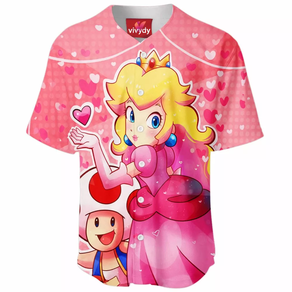 Princess Peach And Toad Baseball Jersey