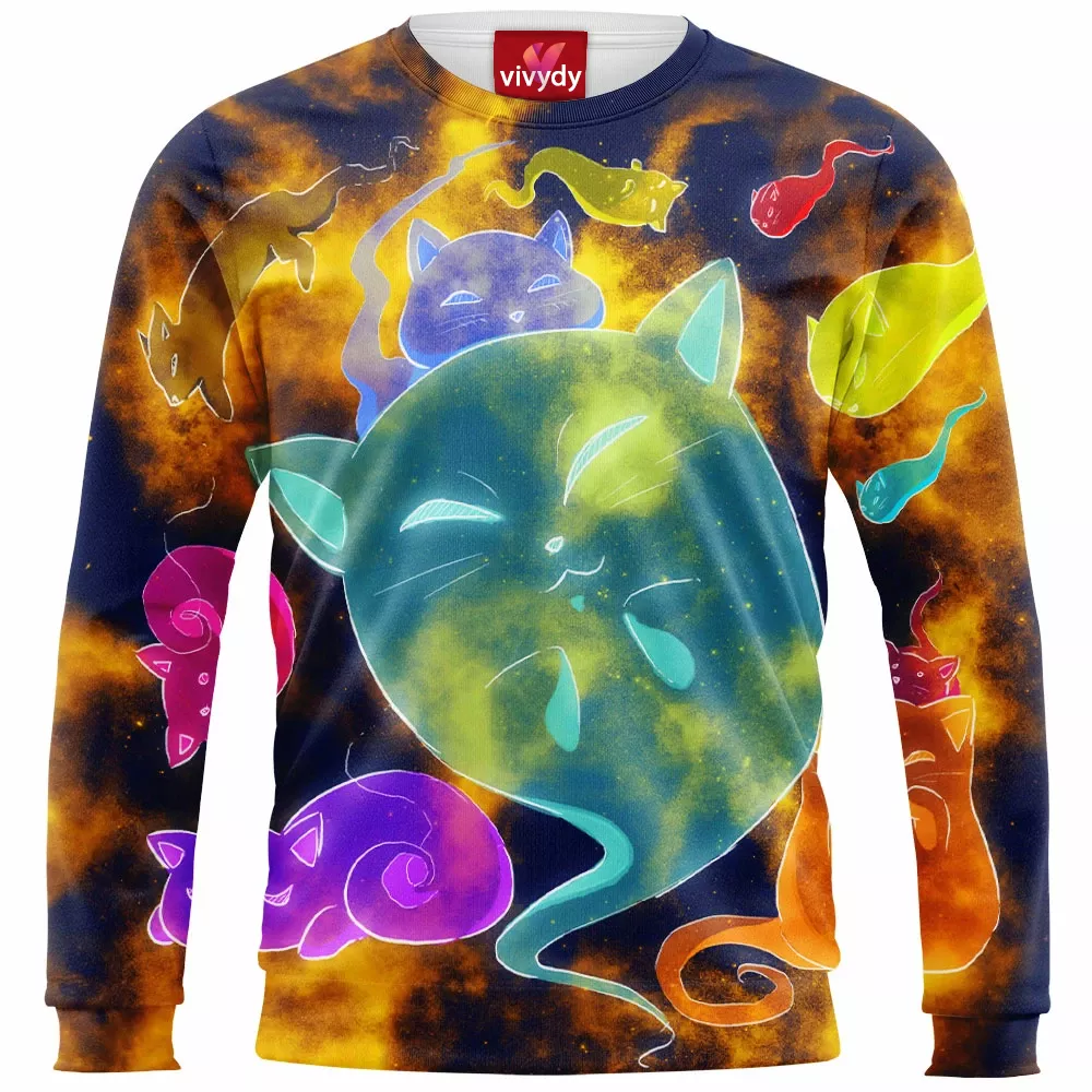 Spooky Galaxy Ghost Cats Sweatshirt