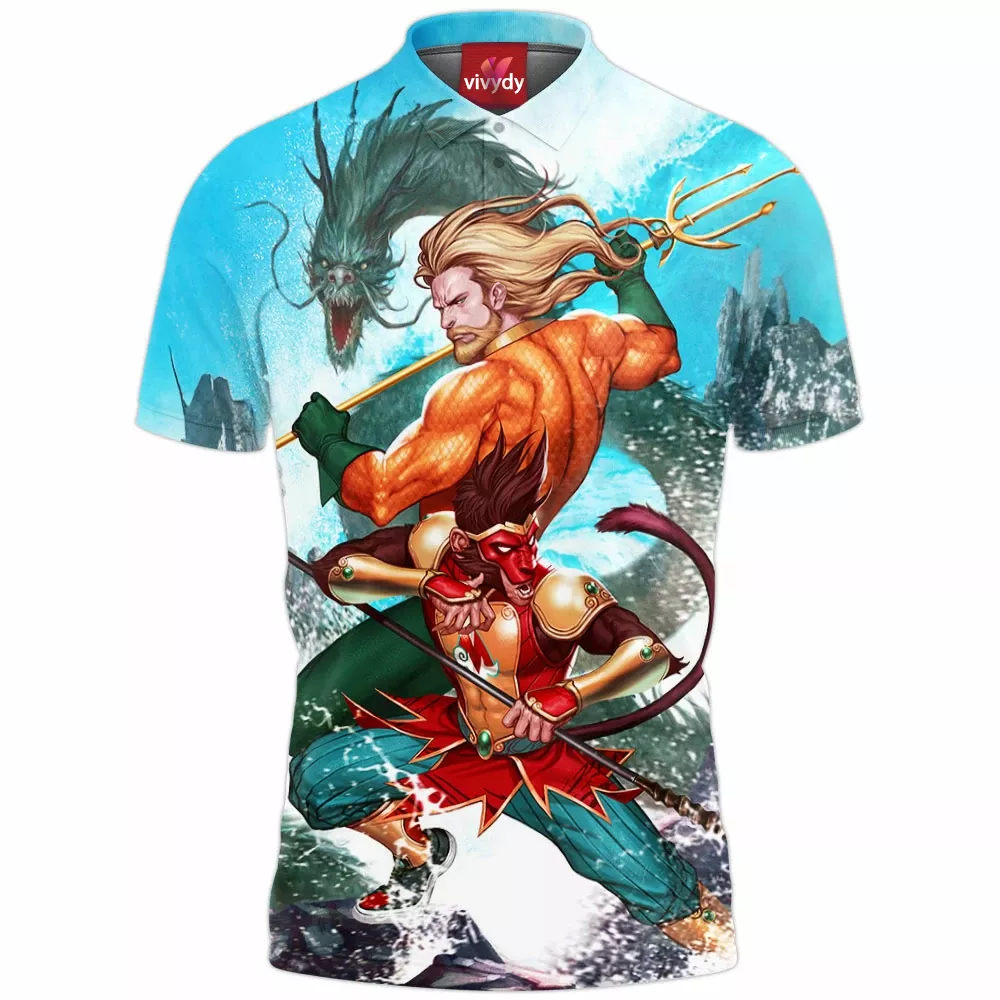 Monkey King And Aquaman Polo Shirt