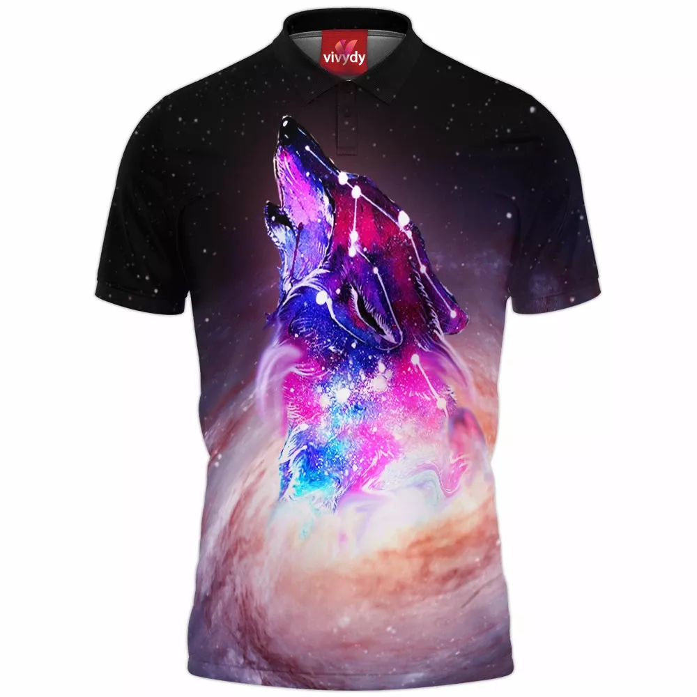 Galaxy Wolf Polo Shirt