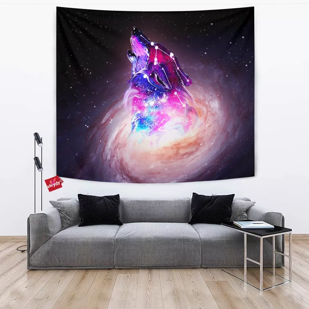 Galaxy Wolf Tapestry