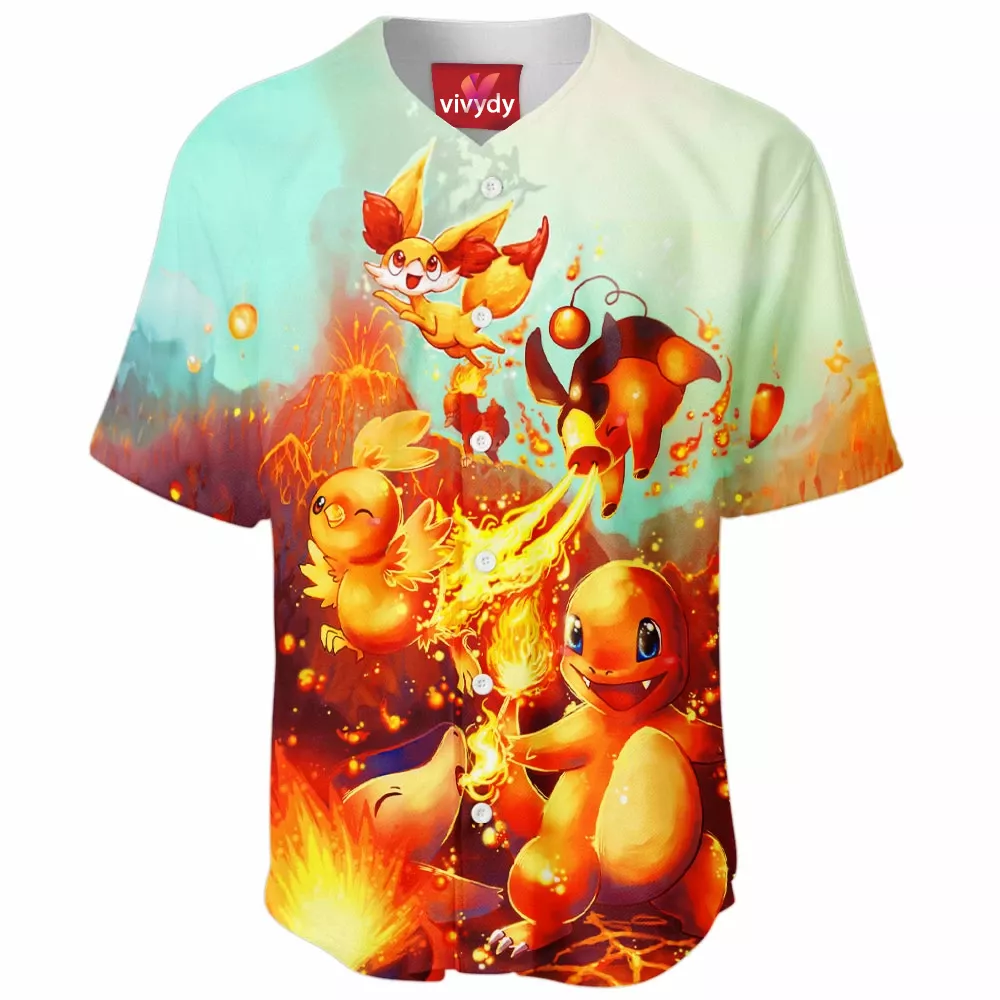 Fire Pokemon Baseball Jersey