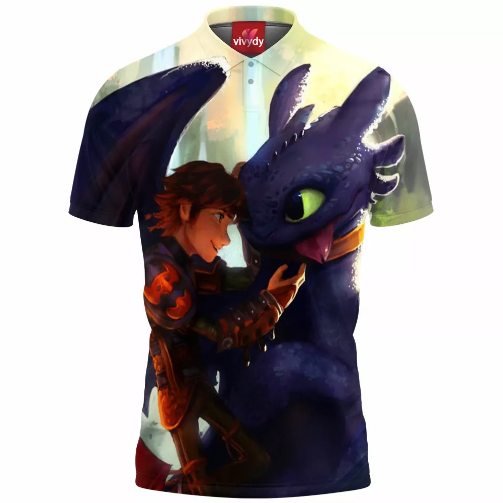 Hiccup And Toothless Polo Shirt