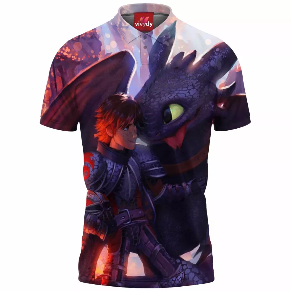 Hiccup And Toothless Polo Shirt