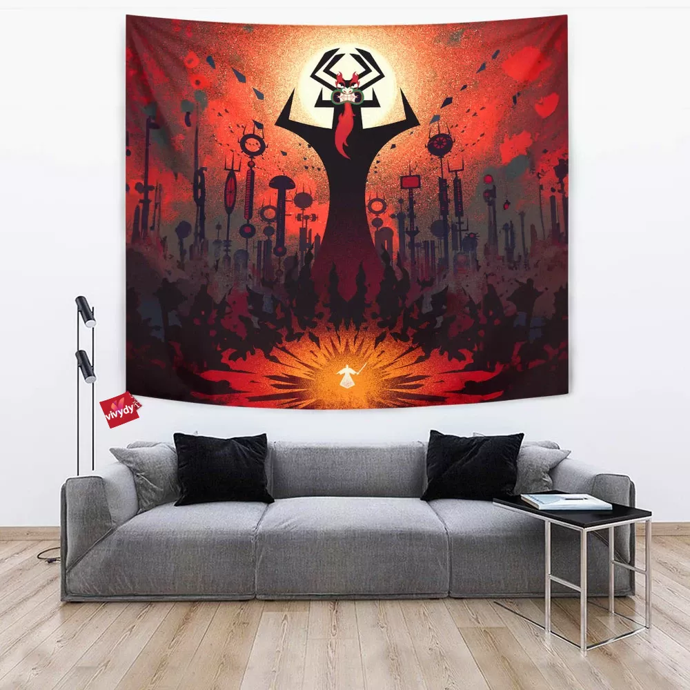 Samurai Jack And Aku Tapestry