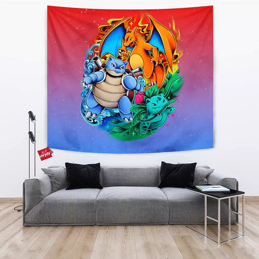 Charizard Blastoise Ivysaur Tapestry