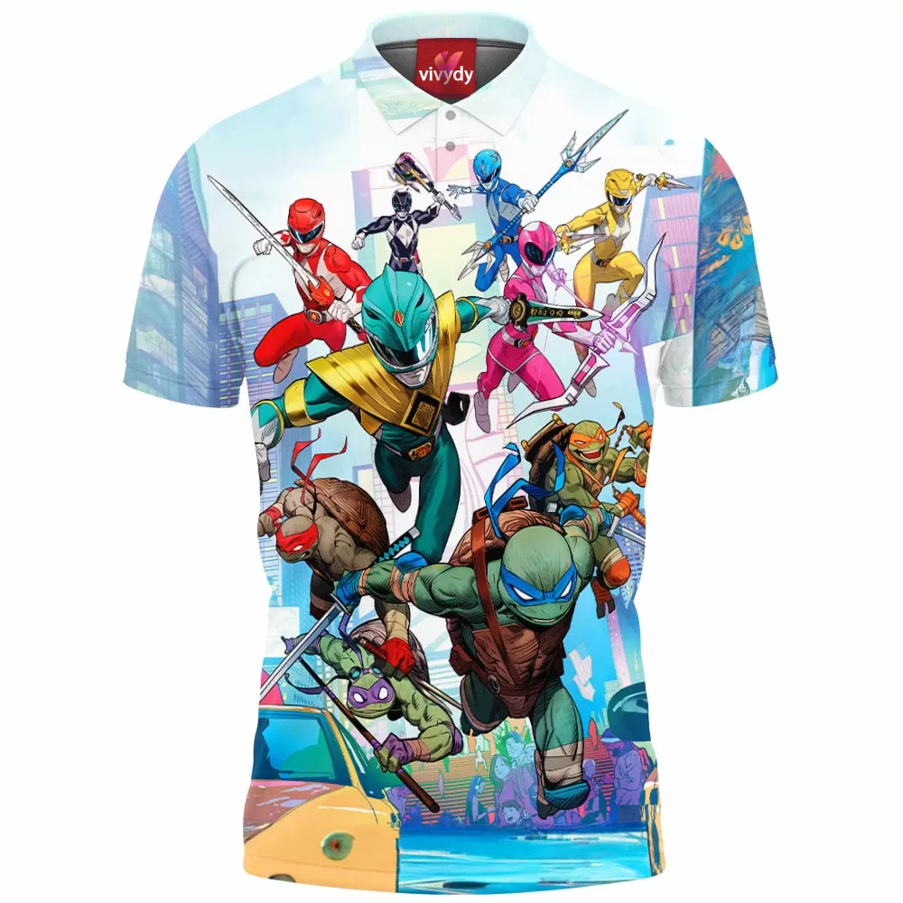 TMNT Power Rangers Polo Shirt