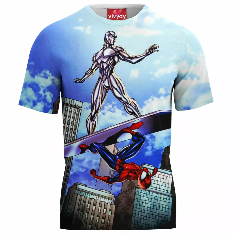 Silver Surfer vs Spiderman T-Shirt