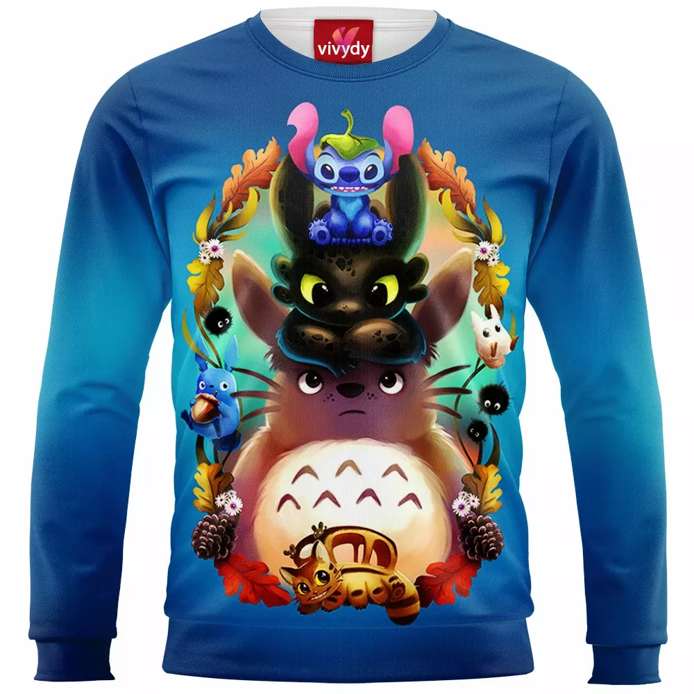 Stitch Toothless Totoro Sweatshirt