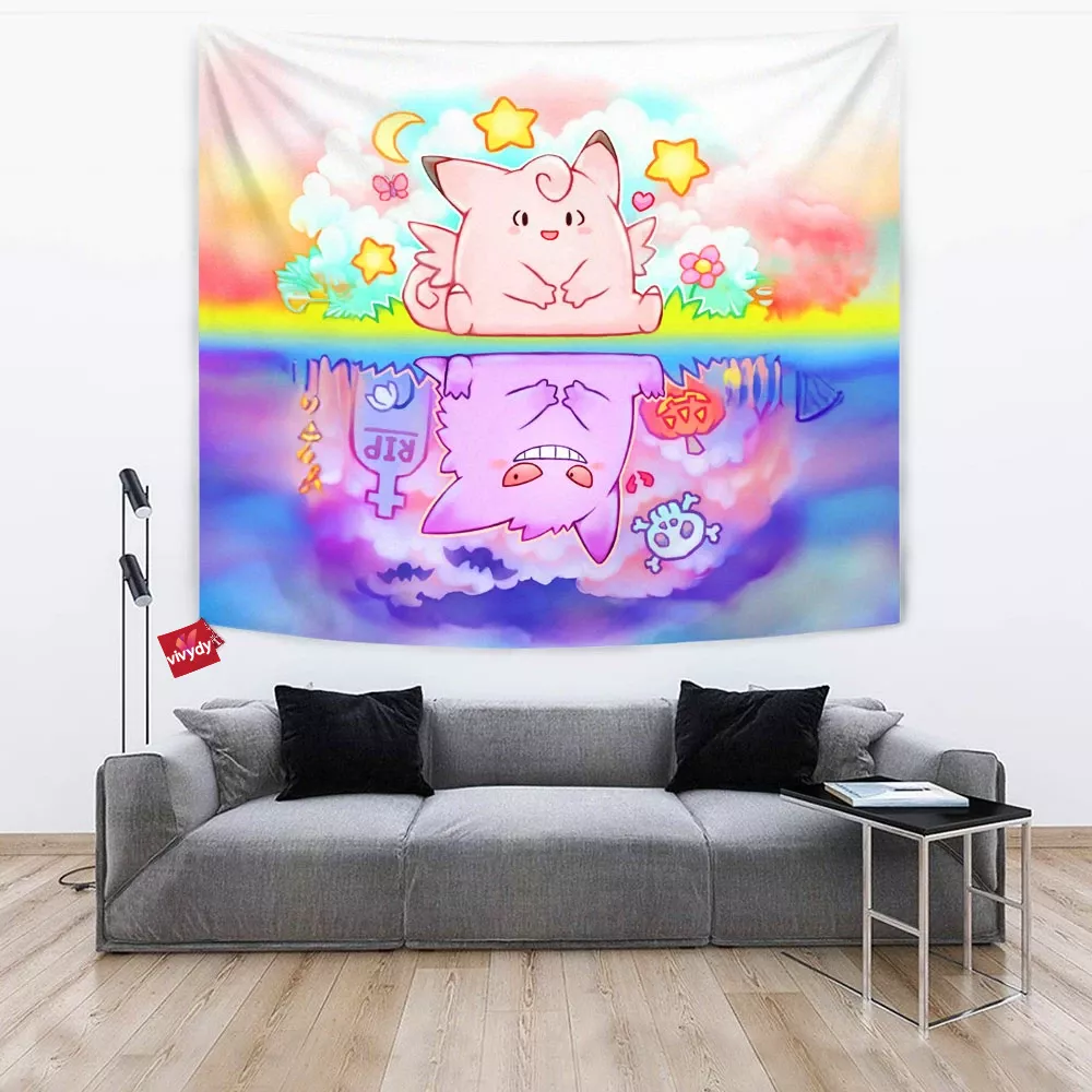 Clefable Gengar Tapestry