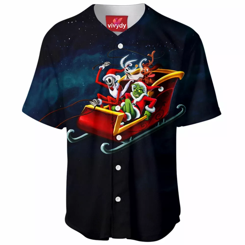 Jack Skellington And Grinch Baseball Jersey