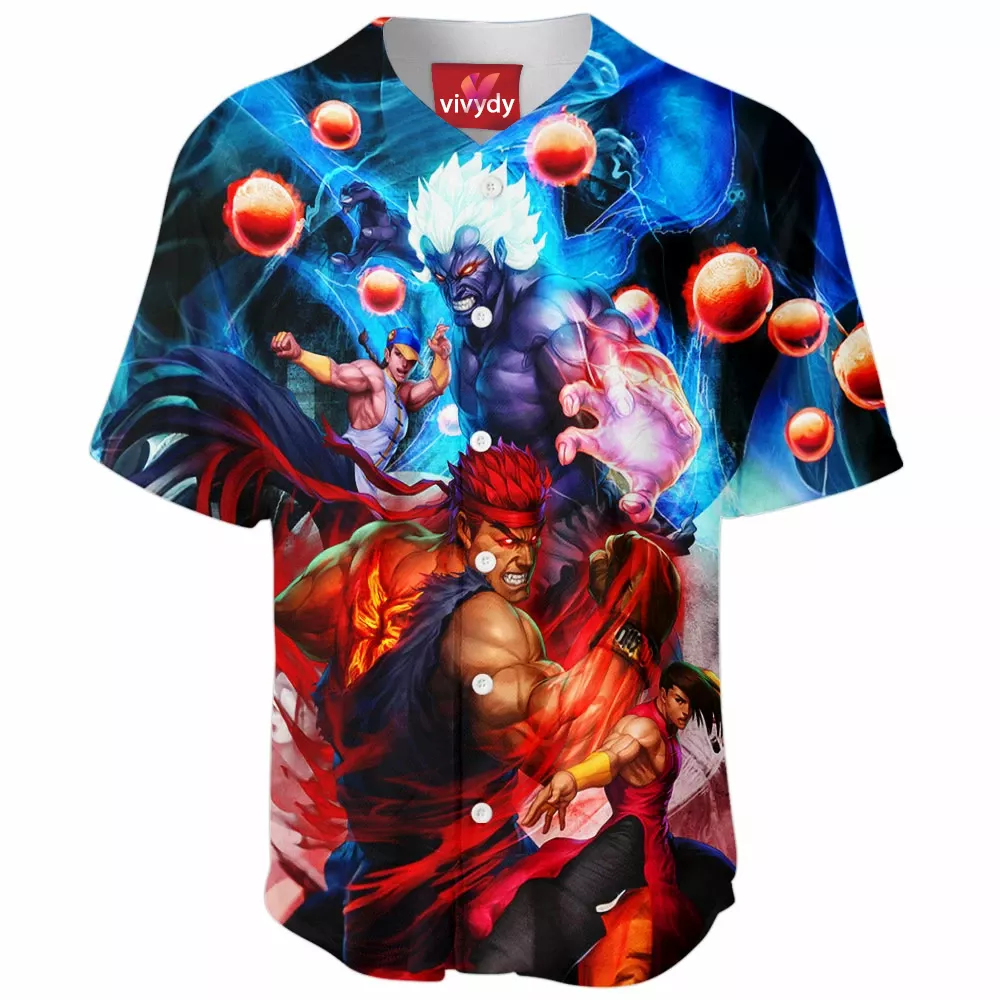 Oni Akuma Vs Evil Ryu Baseball Jersey