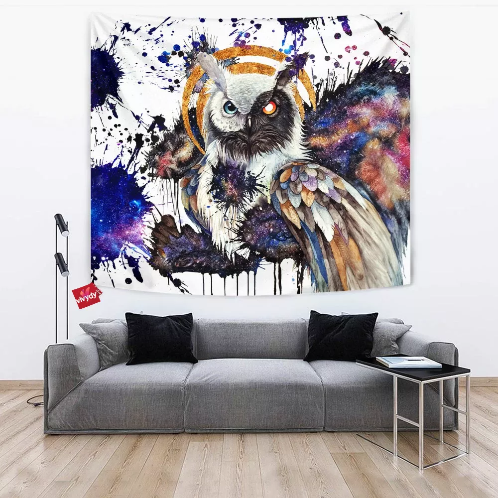 Galaxy Owl Tapestry