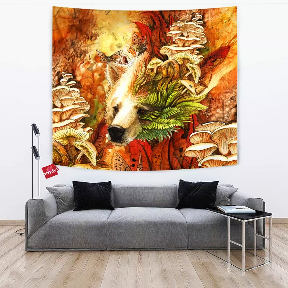 Autumn Spirit Bear Tapestry