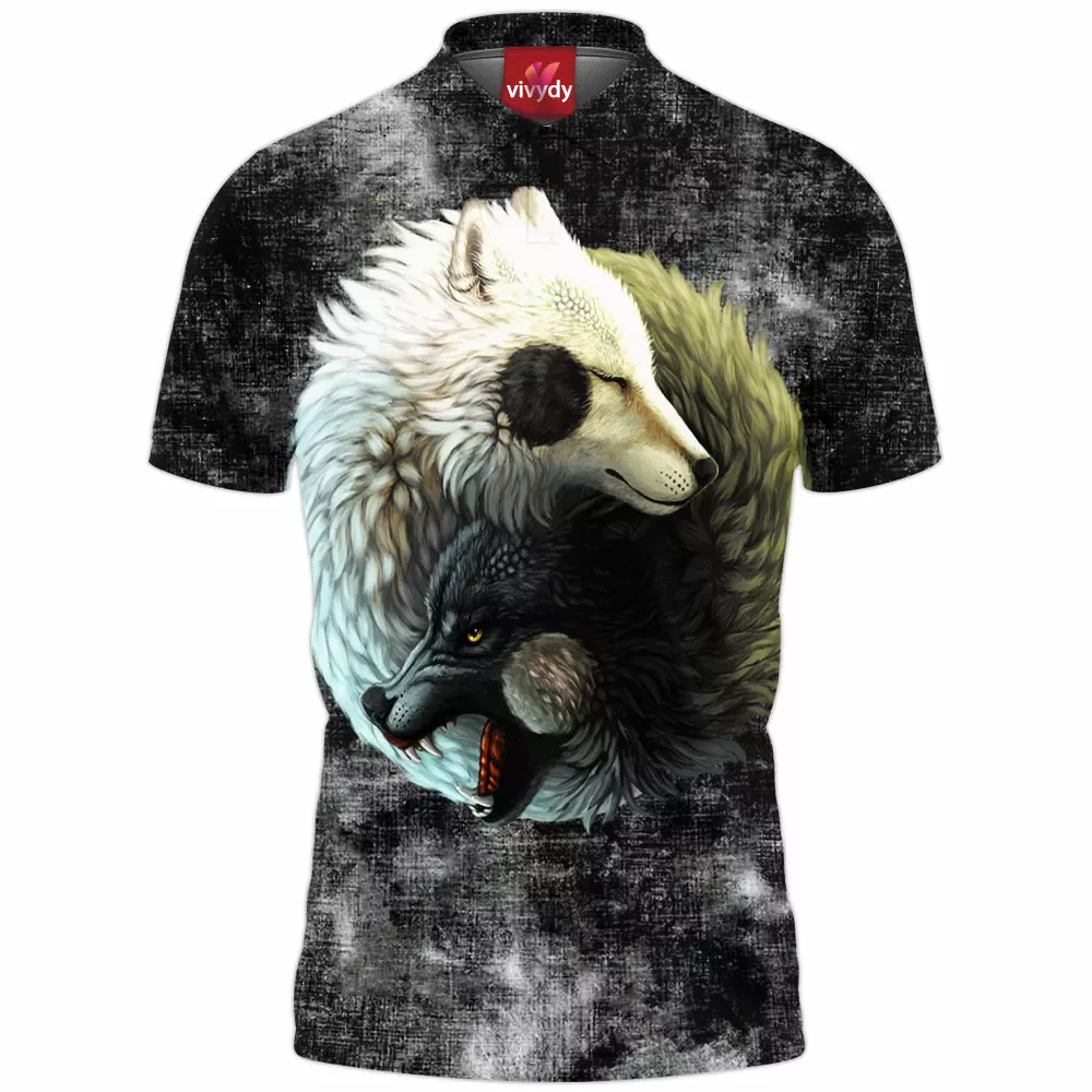 Yin Yang Wolves Polo Shirt