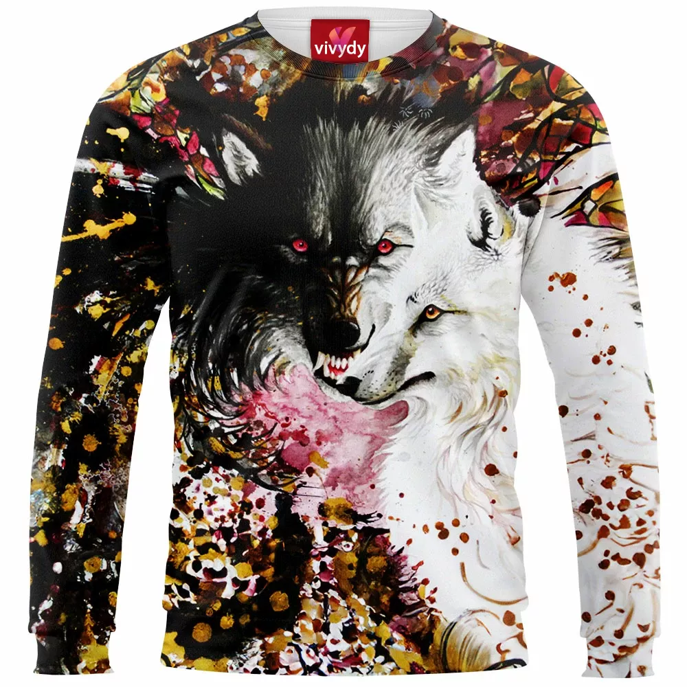 Black And White Wolf Sweatshirt