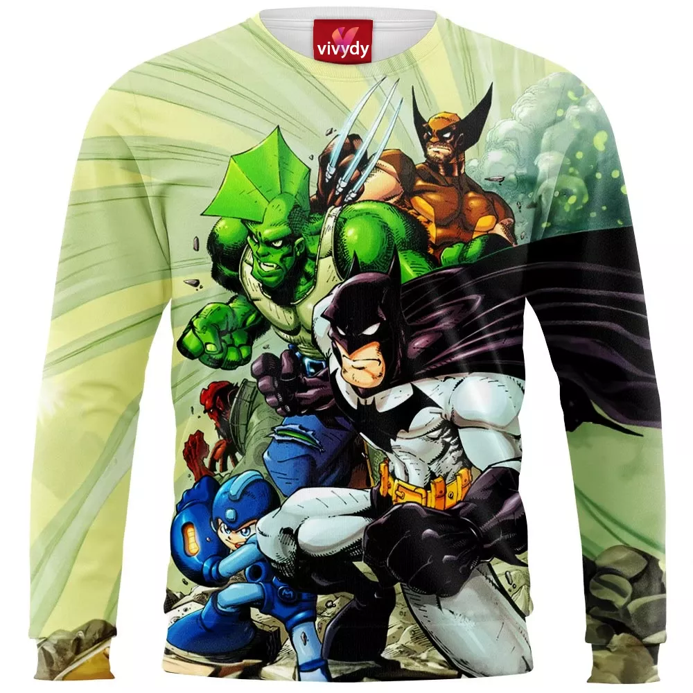 Batman Megaman Wolverine Sweatshirt