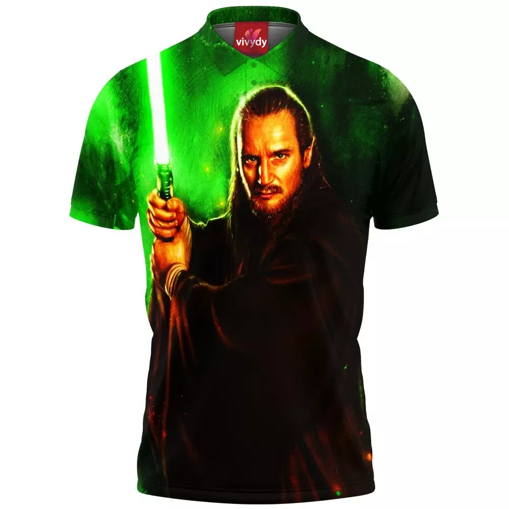 Qui-Gon Jinn Star War Movie Comic Polo Shirt