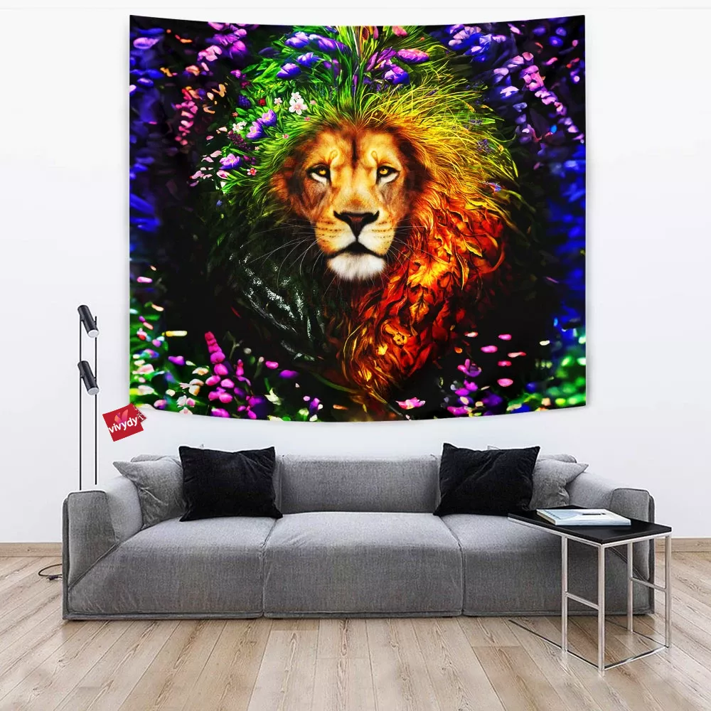 Spirit Of The Seasons Lion Tapestry