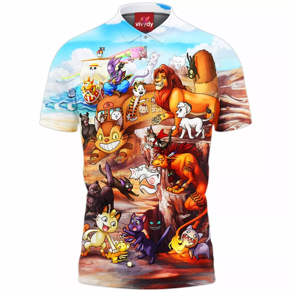 Pop Culture Cats Polo Shirt