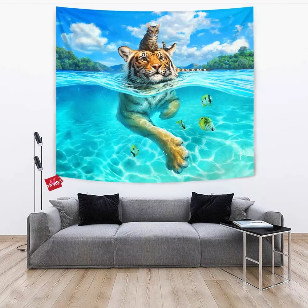 Swim Tiger Tapestry