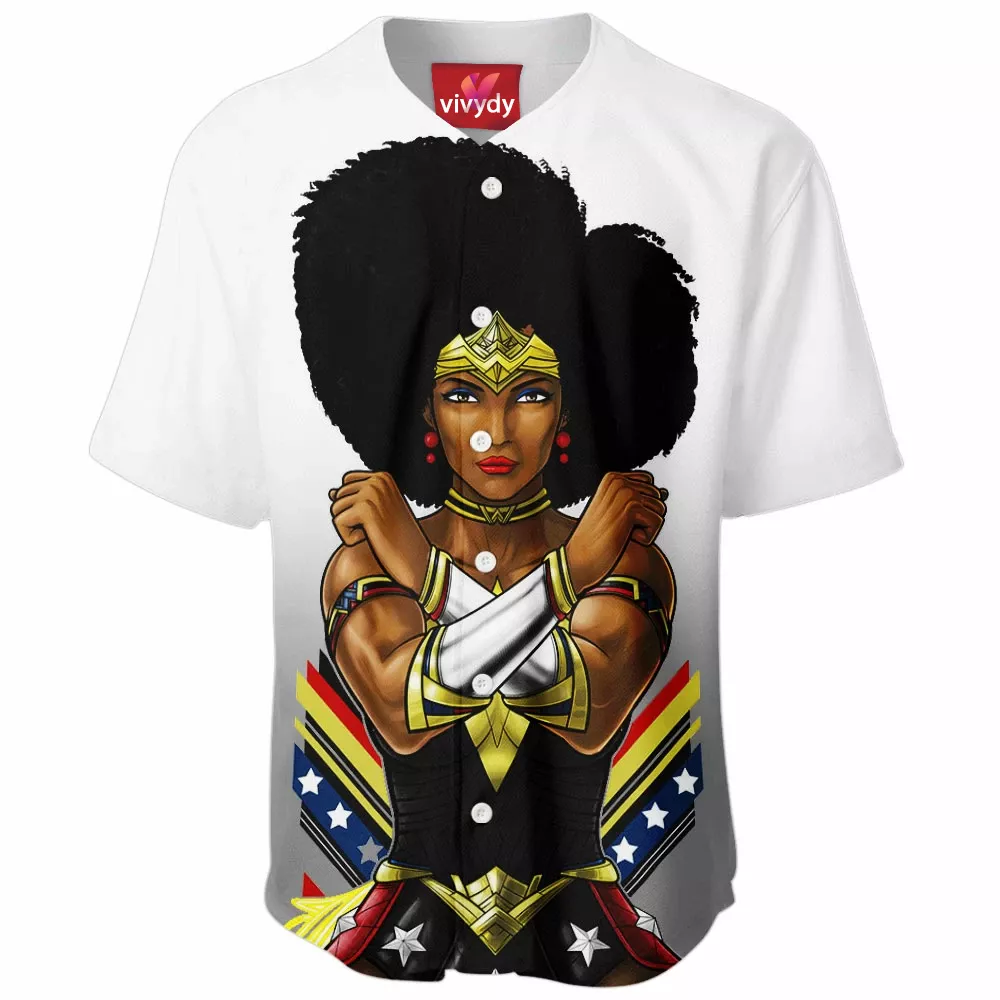 Black Wonder Woman Baseball Jersey