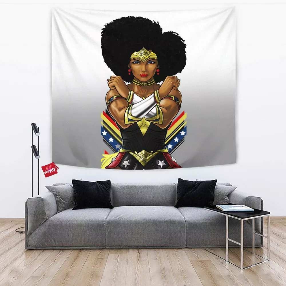 Black Wonder Woman Tapestry