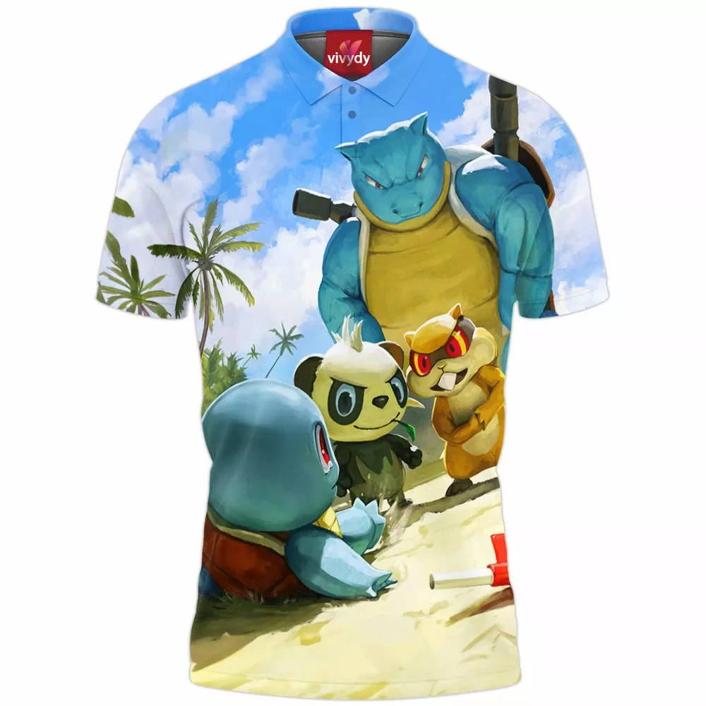 Blastoise Beach Patrol Polo Shirt