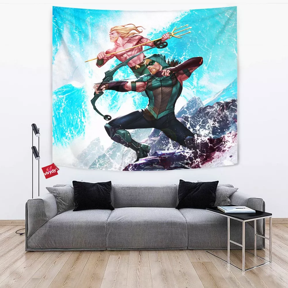 Aquaman And Green Arrow Tapestry