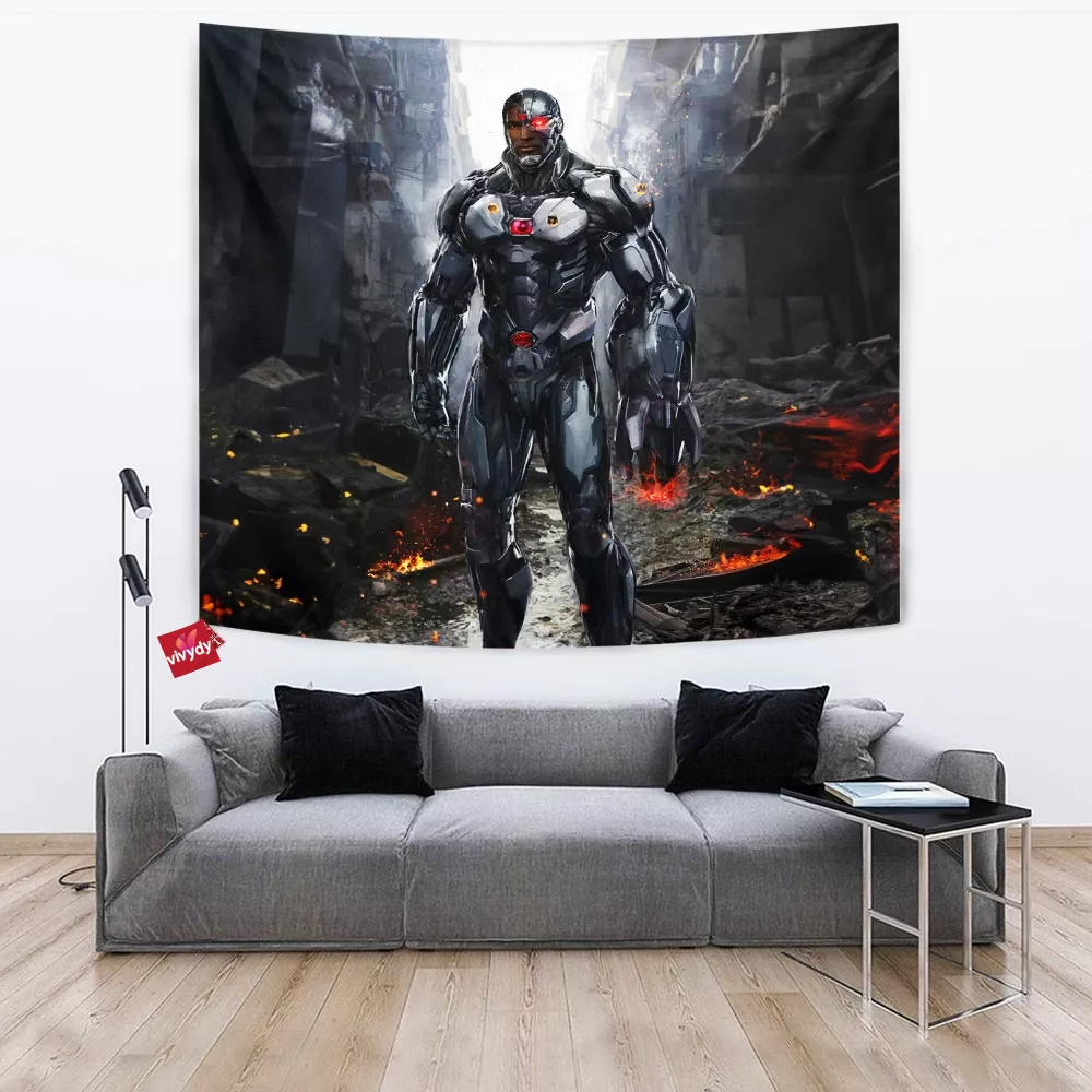 Cyborg Comic Tapestry