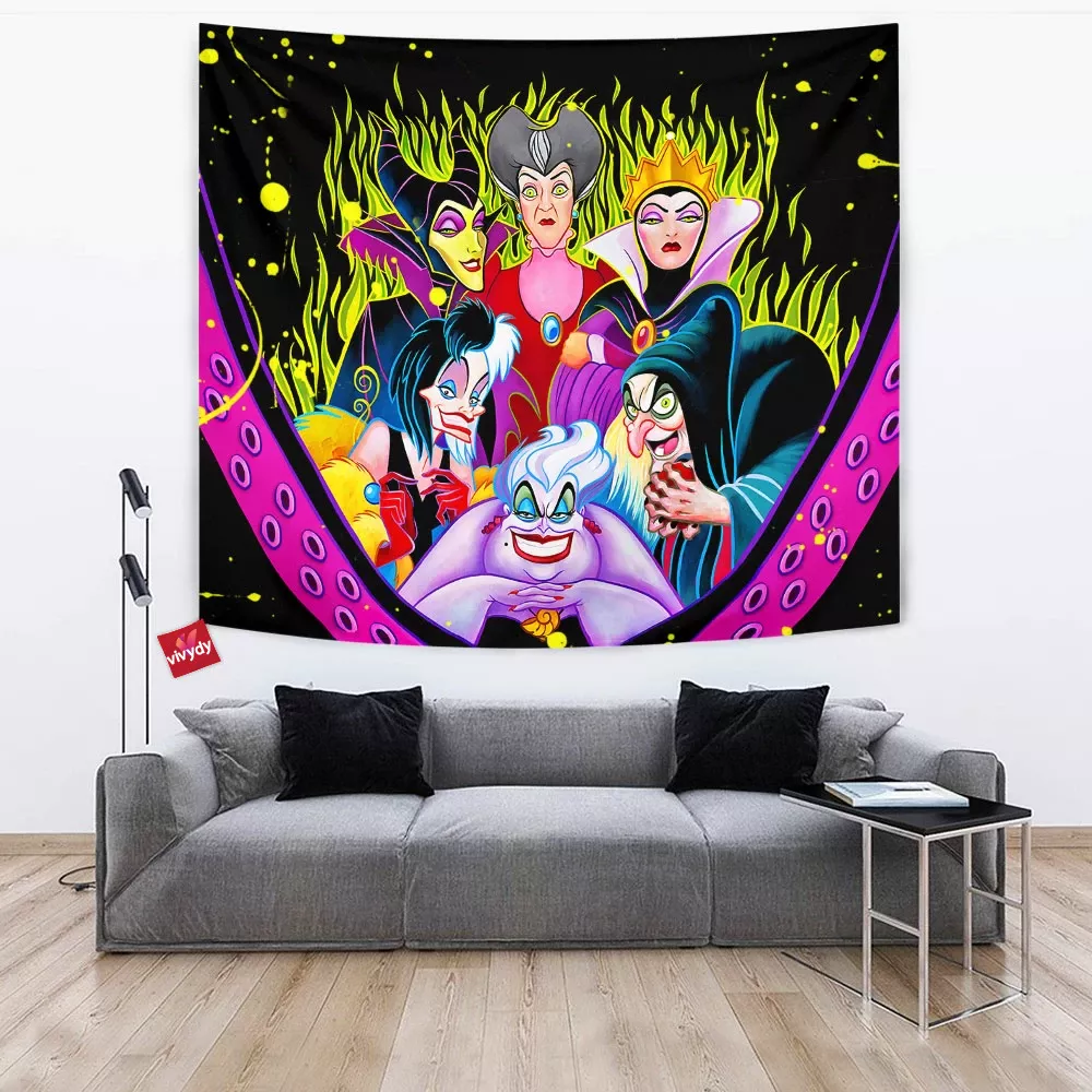 Animated Female Villains Tapestry