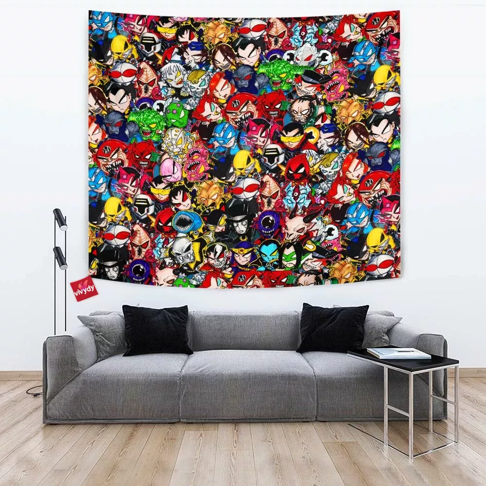 Comic Villains Tapestry