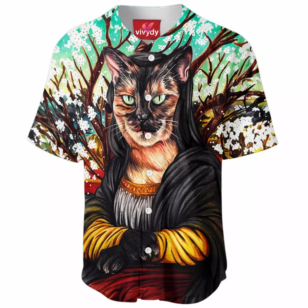 Mona Lisa Cat Baseball Jersey