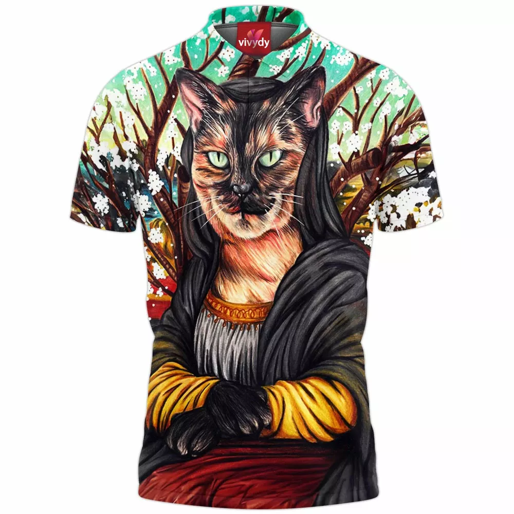 Mona Lisa Cat Polo Shirt