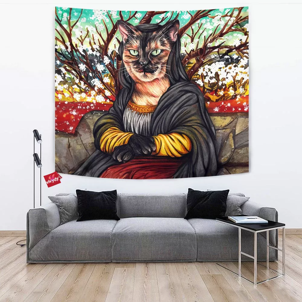 Mona Lisa Cat Tapestry