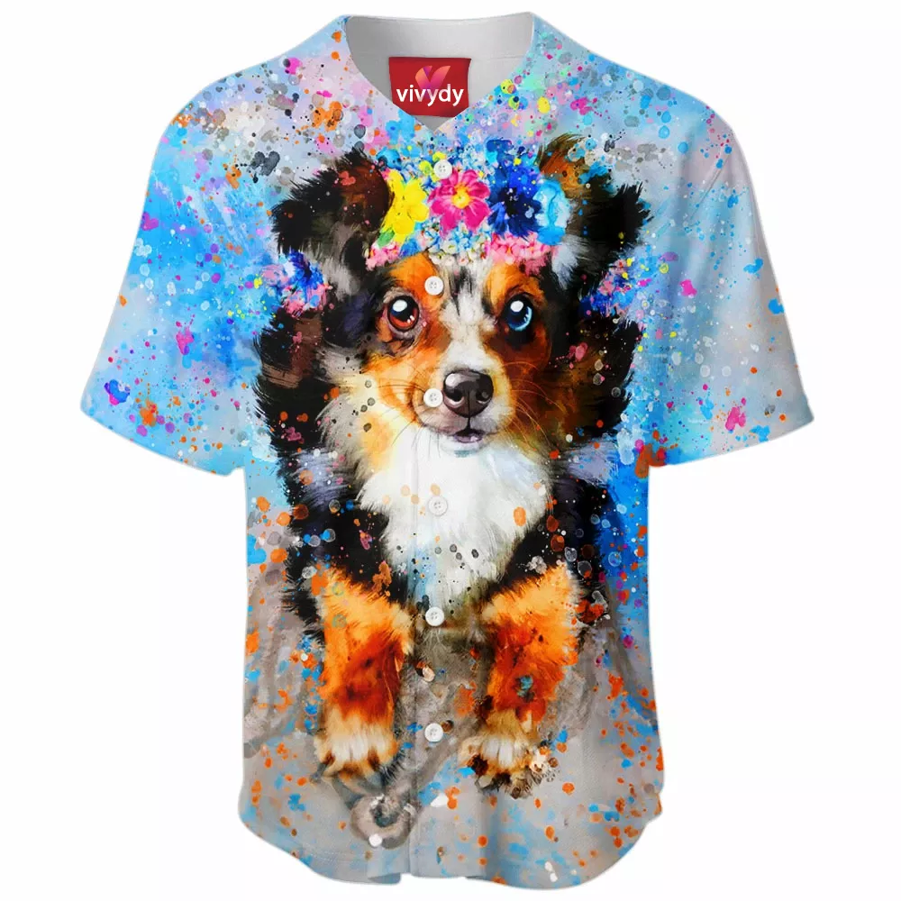 Flower Dog Baseball Jersey