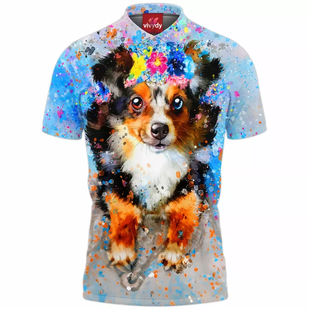 Flower Dog Polo Shirt