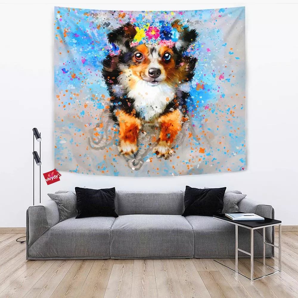 Flower Dog Tapestry