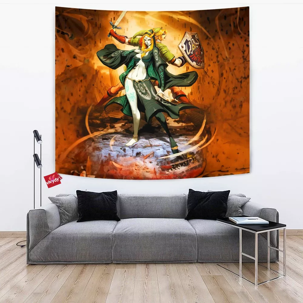 Zelda Midna And Link Tapestry