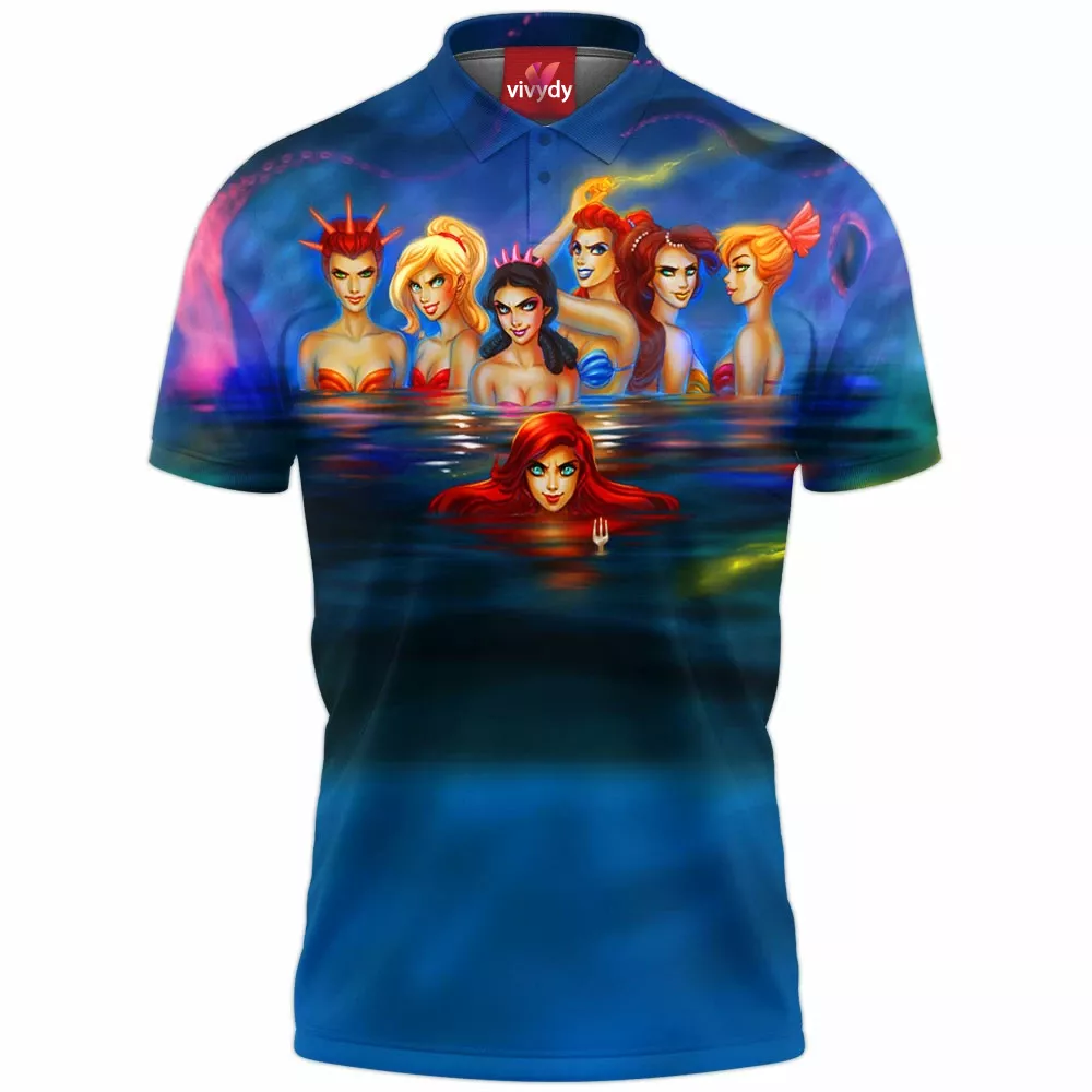 Animated Mermaids Polo Shirt