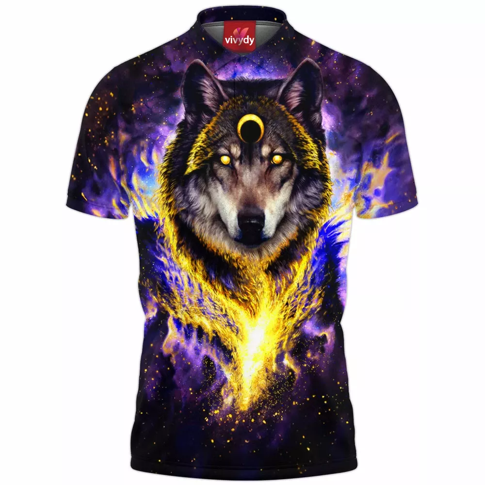 Galaxy Wolf Polo Shirt