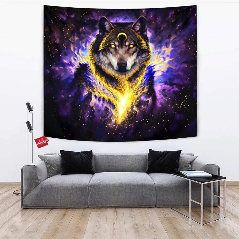 Galaxy Wolf Tapestry