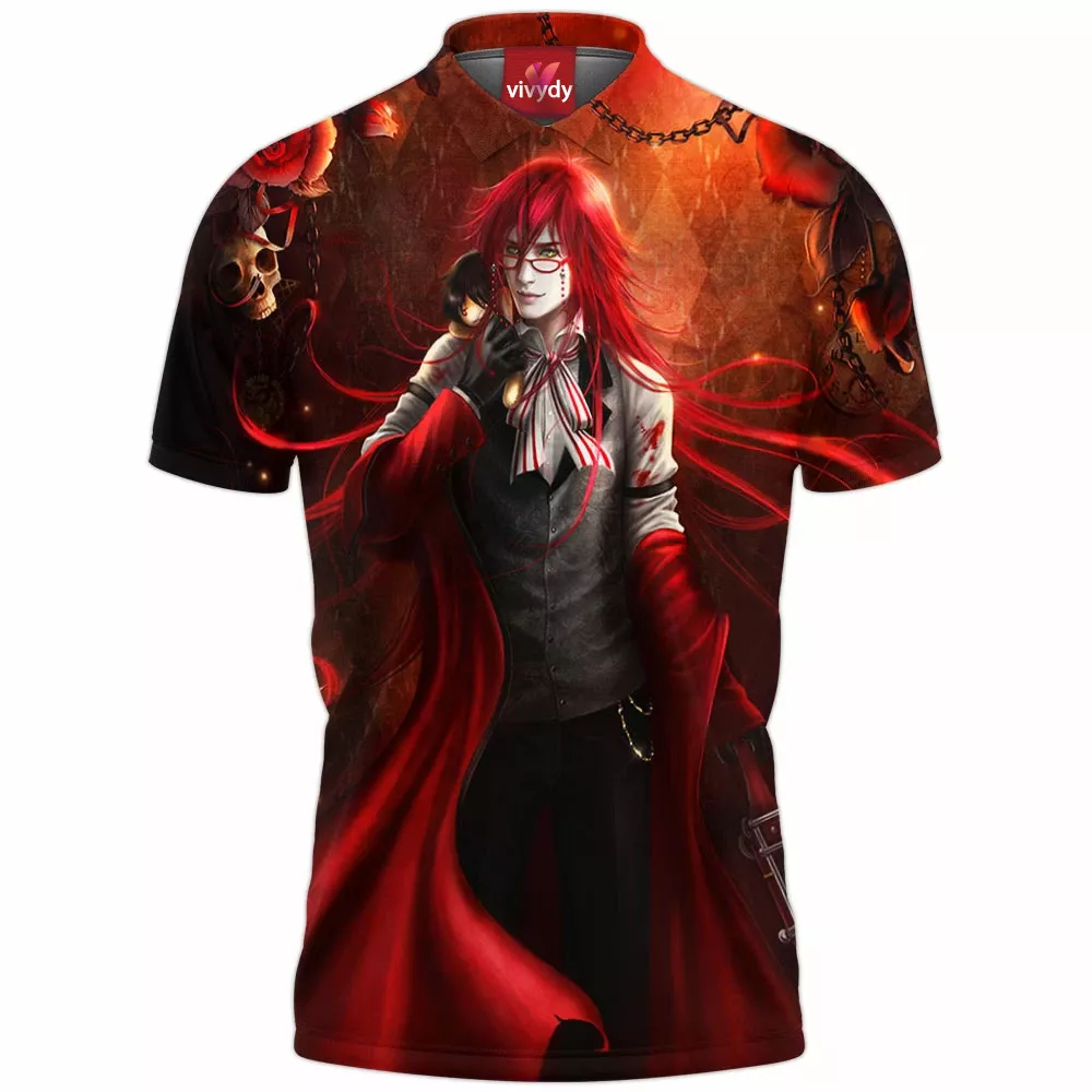 Black Butler Grell Sutcliff Polo Shirt